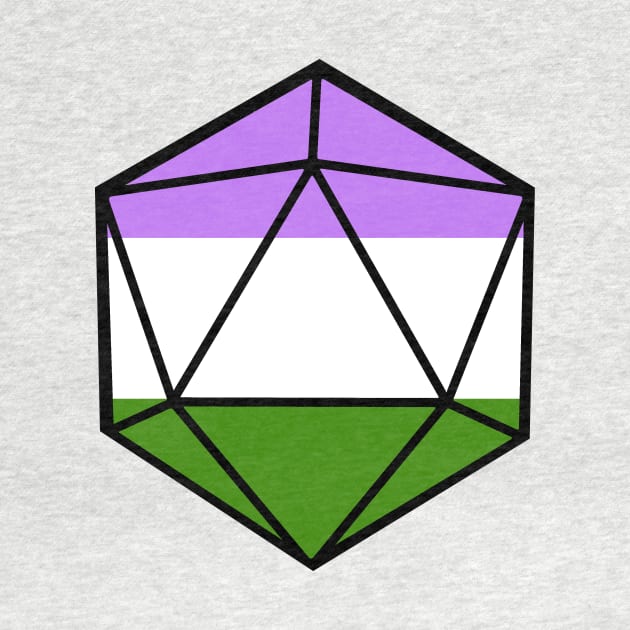 Genderqueer Pride d20 by EmrysMartigan